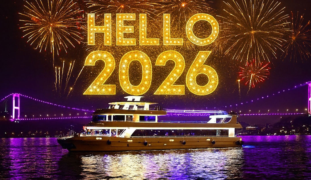 Oud en nieuw vieren op de Bosporus met vuurwerk - onbeperkt alcoholische dranken